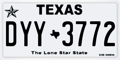 TX license plate DYY3772