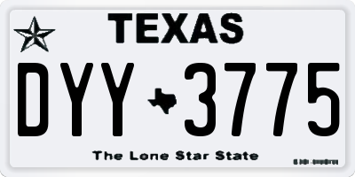 TX license plate DYY3775