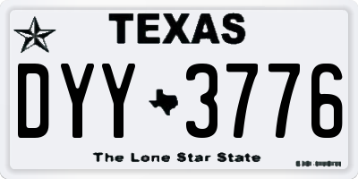 TX license plate DYY3776