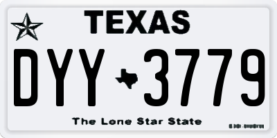 TX license plate DYY3779