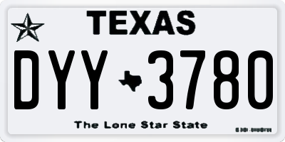 TX license plate DYY3780