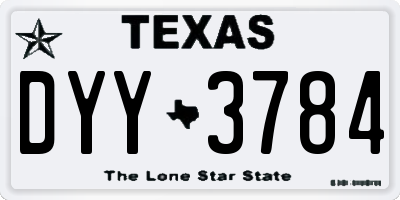 TX license plate DYY3784
