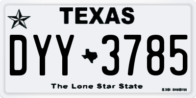 TX license plate DYY3785