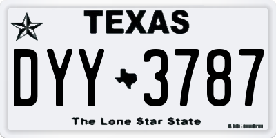 TX license plate DYY3787