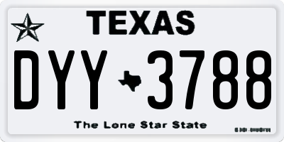 TX license plate DYY3788