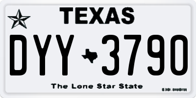 TX license plate DYY3790
