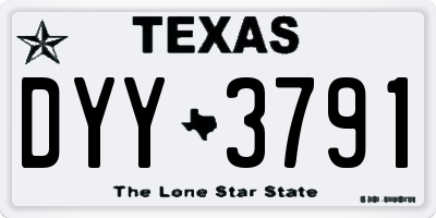 TX license plate DYY3791