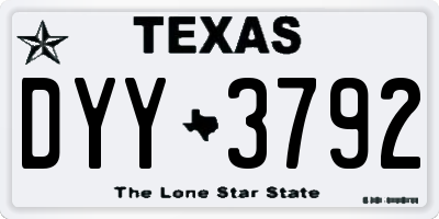 TX license plate DYY3792