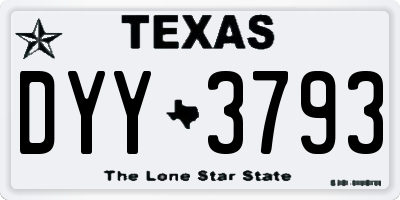 TX license plate DYY3793