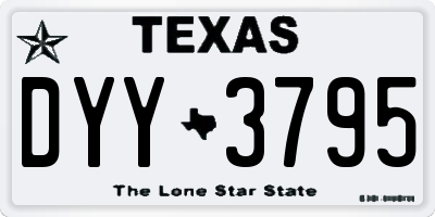 TX license plate DYY3795