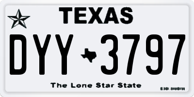 TX license plate DYY3797