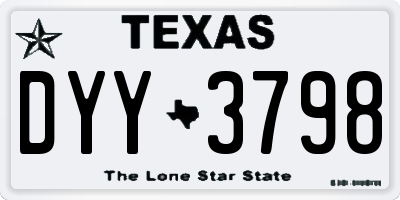 TX license plate DYY3798