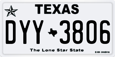 TX license plate DYY3806