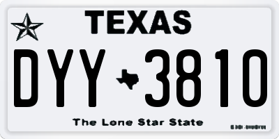 TX license plate DYY3810