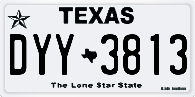 TX license plate DYY3813