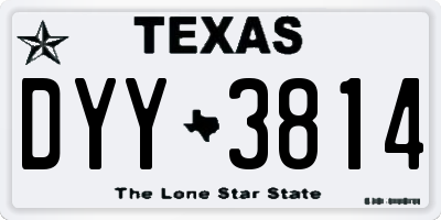 TX license plate DYY3814