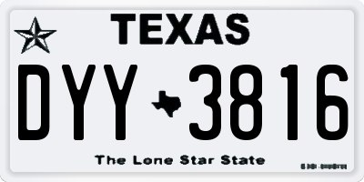 TX license plate DYY3816