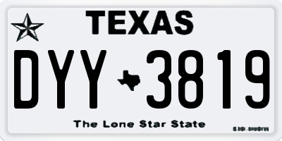 TX license plate DYY3819