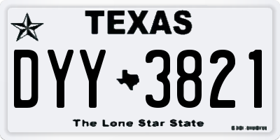 TX license plate DYY3821