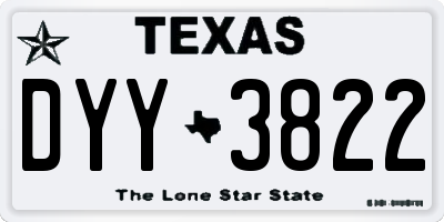 TX license plate DYY3822