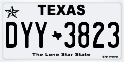 TX license plate DYY3823