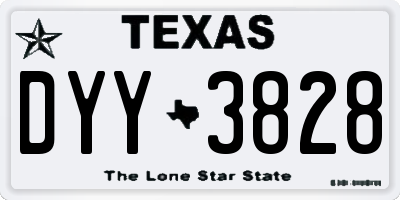 TX license plate DYY3828