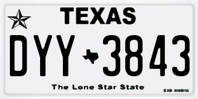 TX license plate DYY3843