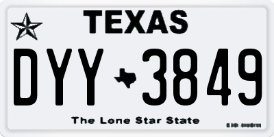 TX license plate DYY3849