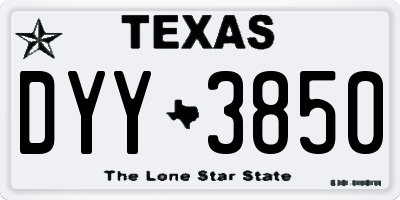TX license plate DYY3850
