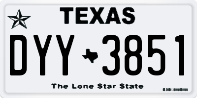 TX license plate DYY3851