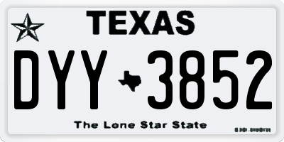 TX license plate DYY3852