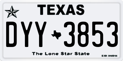 TX license plate DYY3853