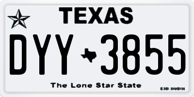 TX license plate DYY3855