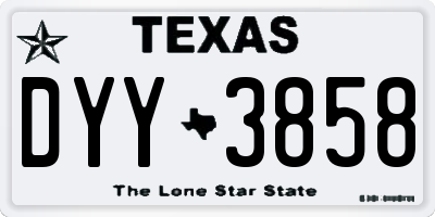 TX license plate DYY3858