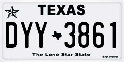 TX license plate DYY3861