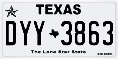 TX license plate DYY3863