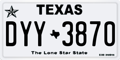 TX license plate DYY3870