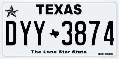 TX license plate DYY3874