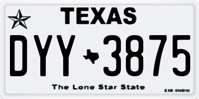 TX license plate DYY3875