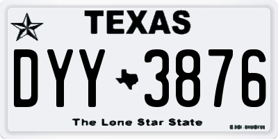 TX license plate DYY3876