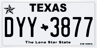 TX license plate DYY3877