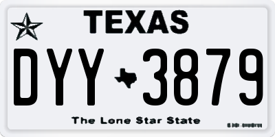 TX license plate DYY3879