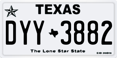 TX license plate DYY3882