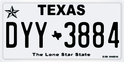 TX license plate DYY3884