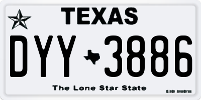 TX license plate DYY3886