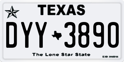 TX license plate DYY3890