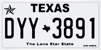 TX license plate DYY3891