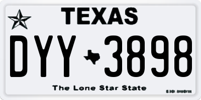 TX license plate DYY3898
