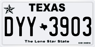TX license plate DYY3903