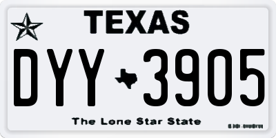 TX license plate DYY3905